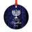 Custom Jewish Family Metal Hanukkah Ornament, Our First Hanukkah, Includes Ribbon and Gift Bag, Design 1-Set of 1-Andaz Press-Mommy Daddy-