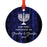Custom Jewish Family Metal Hanukkah Ornament, Our First Hanukkah, Includes Ribbon and Gift Bag, Design 1-Set of 1-Andaz Press-Mommy Daddy-