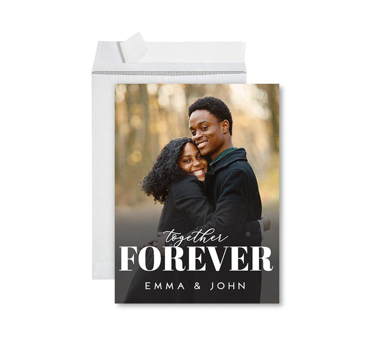 Custom Jumbo Anniversary Photo Card with Envelope, Greeting Card for Anniversary Gifts, Set of 1-Set of 1-Andaz Press-Happy Anniversary-