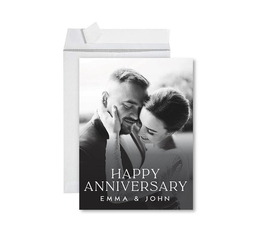 Custom Jumbo Anniversary Photo Card with Envelope, Greeting Card for Anniversary Gifts, Set of 1-Set of 1-Andaz Press-Happy Anniversary-