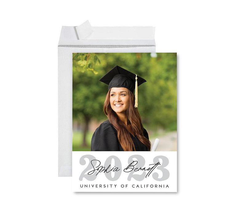 Custom Jumbo Graduation Photo Greeting Card with Envelope, Set of 1-Set of 1-Andaz Press-Graduation Year-