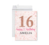 Custom Jumbo Happy 16 Birthday Card with Envelope-Set of 1-Andaz Press-Rose Gold-