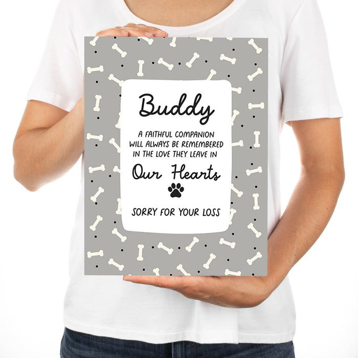Custom Jumbo Pet Sympathy Card with Envelope, Sorry For Your Loss Card, 8.5" x 11"-Set of 1-Andaz Press-In Loving Memory-