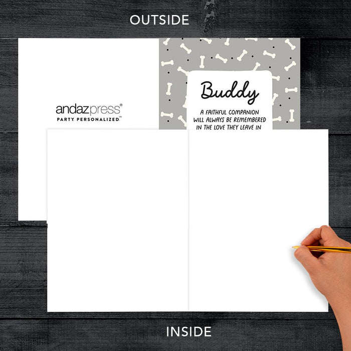Custom Jumbo Pet Sympathy Card with Envelope, Sorry For Your Loss Card, 8.5" x 11"-Set of 1-Andaz Press-In Loving Memory-