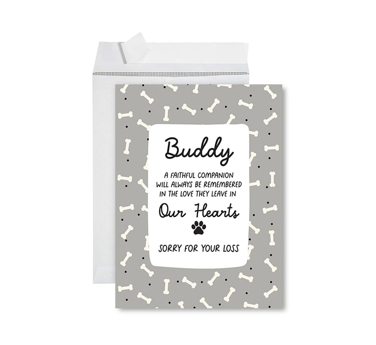 Custom Jumbo Pet Sympathy Card with Envelope, Sorry For Your Loss Card, 8.5" x 11"-Set of 1-Andaz Press-In Loving Memory-