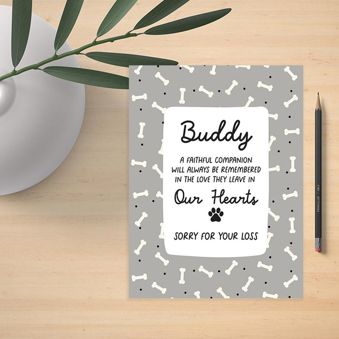 Custom Jumbo Pet Sympathy Card with Envelope, Sorry For Your Loss Card, 8.5" x 11"-Set of 1-Andaz Press-In Loving Memory-