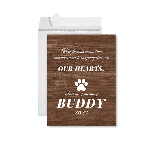 Custom Jumbo Pet Sympathy Card with Envelope, Sorry For Your Loss Card, 8.5" x 11"-Set of 1-Andaz Press-In Loving Memory-