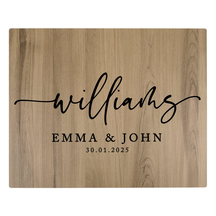 Custom Large Rustic English Oak Wooden Welcome Sign for Wedding, Rustic Welcome Sign 16" x 20"-Set of 1-Andaz Press-Heart Names-