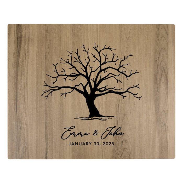 Custom Large Rustic English Oak Wooden Welcome Sign for Wedding, Rustic Welcome Sign 16" x 20"-Set of 1-Andaz Press-Heart Names-