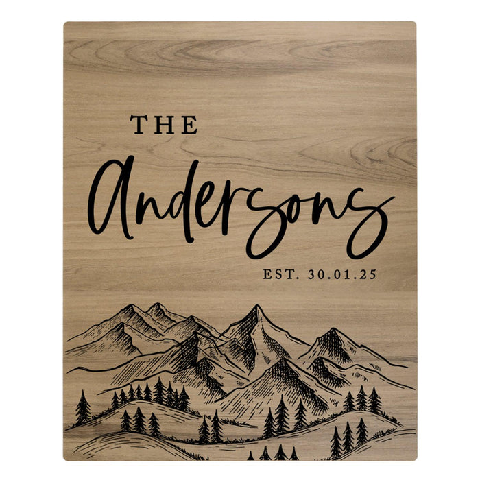 Custom Large Rustic English Oak Wooden Welcome Sign for Wedding, Rustic Welcome Sign 16" x 20"-Set of 1-Andaz Press-Heart Names-