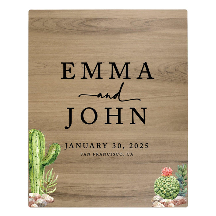 Custom Large Rustic English Oak Wooden Welcome Sign for Wedding, Rustic Welcome Sign 16" x 20"-Set of 1-Andaz Press-Heart Names-