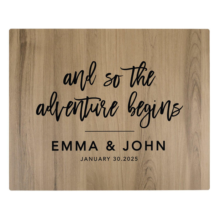 Custom Large Rustic English Oak Wooden Welcome Sign for Wedding, Rustic Welcome Sign 16" x 20"-Set of 1-Andaz Press-And So The Adventure Begins-