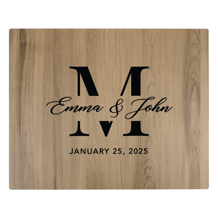 Custom Large Rustic English Oak Wooden Welcome Sign for Wedding, Rustic Welcome Sign 16" x 20"-Set of 1-Andaz Press-Classic Monogram-