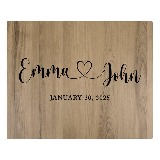 Custom Large Rustic English Oak Wooden Welcome Sign for Wedding, Rustic Welcome Sign 16" x 20"-Set of 1-Andaz Press-Heart Names-