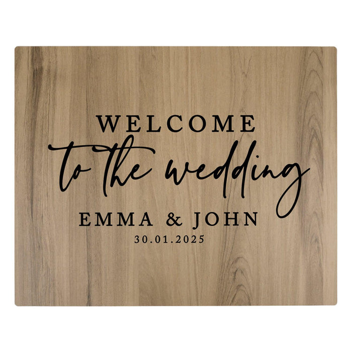 Custom Large Rustic English Oak Wooden Welcome Sign for Wedding, Rustic Welcome Sign 16" x 20"-Set of 1-Andaz Press-Modern Welcome-
