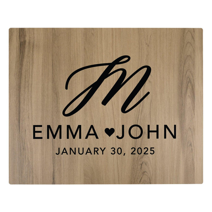 Custom Large Rustic English Oak Wooden Welcome Sign for Wedding, Rustic Welcome Sign 16" x 20"-Set of 1-Andaz Press-Monogram Script-