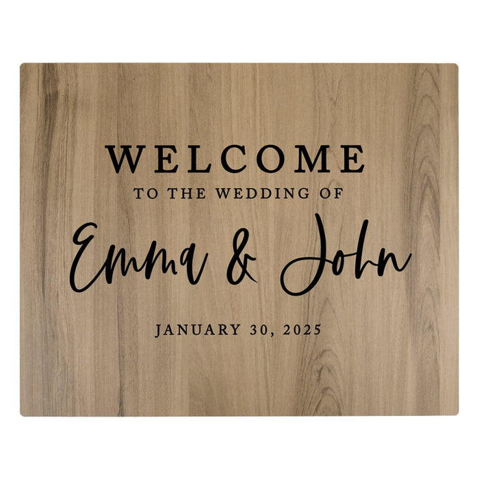 Custom Large Rustic English Oak Wooden Welcome Sign for Wedding, Rustic Welcome Sign 16" x 20"-Set of 1-Andaz Press-Rustic Welcome-