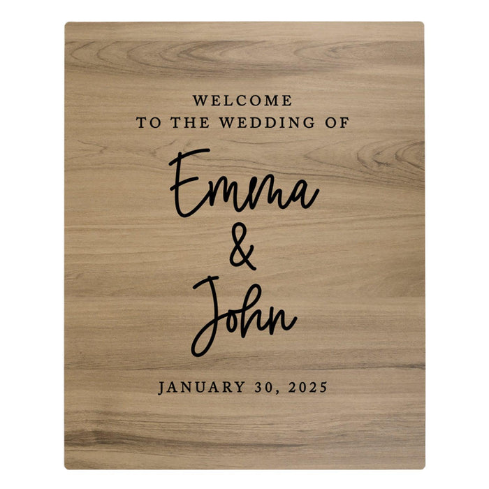 Custom Large Rustic English Oak Wooden Welcome Sign for Wedding, Rustic Welcome Sign 16" x 20"-Set of 1-Andaz Press-Shabby Chic-