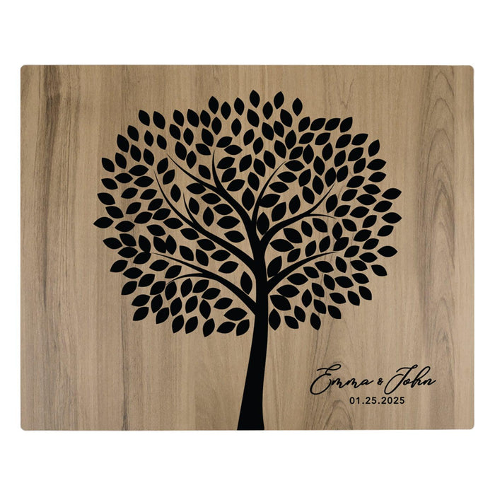 Custom Large Rustic English Oak Wooden Welcome Sign for Wedding, Rustic Welcome Sign 16" x 20"-Set of 1-Andaz Press-Tree Leaves-