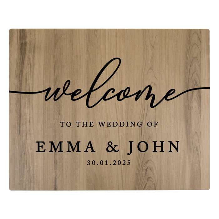 Custom Large Rustic English Oak Wooden Welcome Sign for Wedding, Rustic Welcome Sign 16" x 20"-Set of 1-Andaz Press-Welcome-