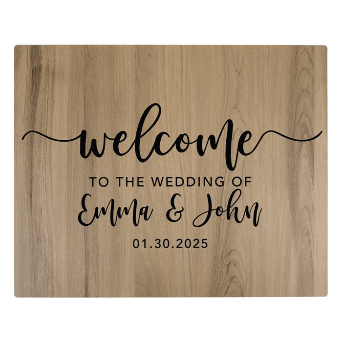 Custom Large Rustic English Oak Wooden Welcome Sign for Wedding, Rustic Welcome Sign 16" x 20"-Set of 1-Andaz Press-Welcome Script-