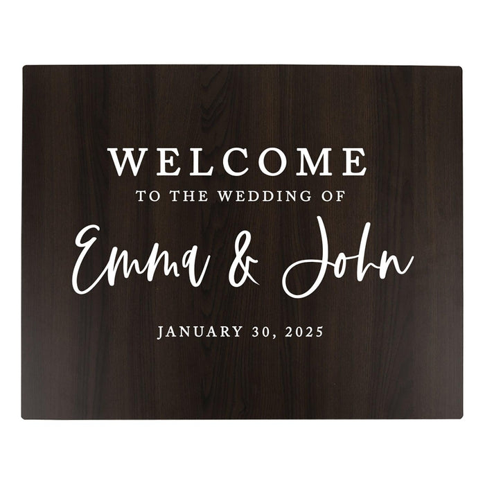 Custom Large Rustic Wooden Welcome Sign for Wedding - 30 Designs-Set of 1-Andaz Press-Heart Names-