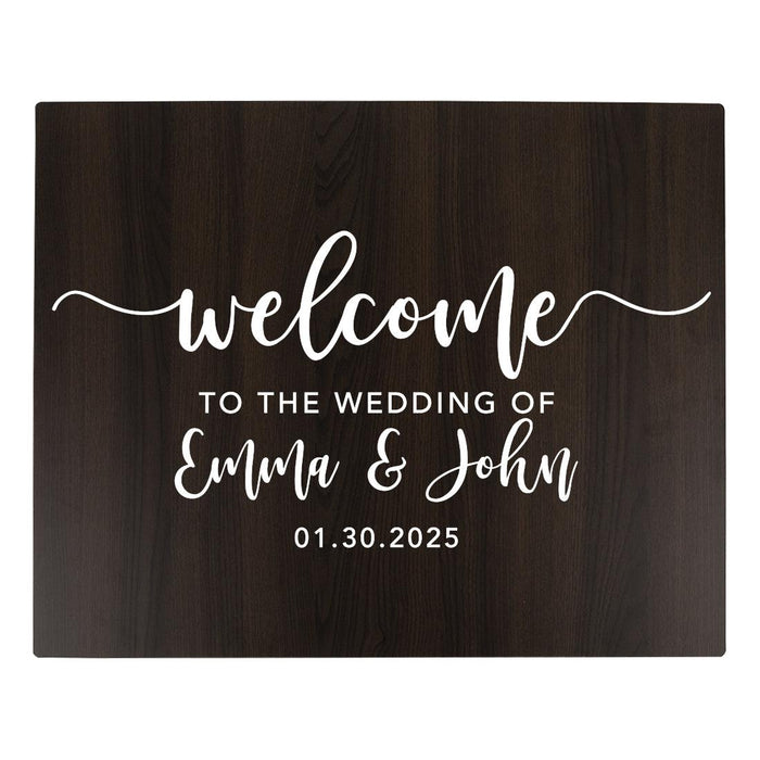 Custom Large Rustic Wooden Welcome Sign for Wedding - 30 Designs-Set of 1-Andaz Press-Heart Names-