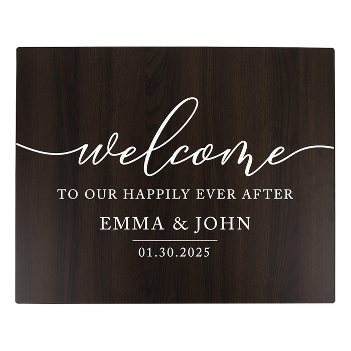 Custom Large Rustic Wooden Welcome Sign for Wedding - 30 Designs-Set of 1-Andaz Press-Heart Names-