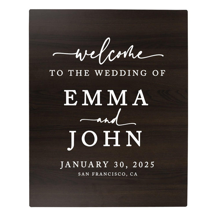 Custom Large Rustic Wooden Welcome Sign for Wedding - 30 Designs-Set of 1-Andaz Press-Heart Names-