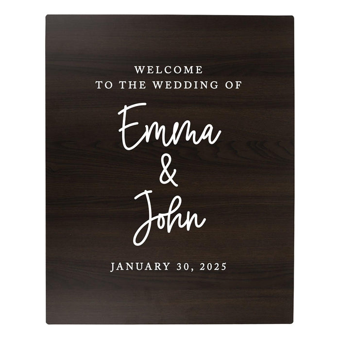 Custom Large Rustic Wooden Welcome Sign for Wedding - 30 Designs-Set of 1-Andaz Press-Heart Names-