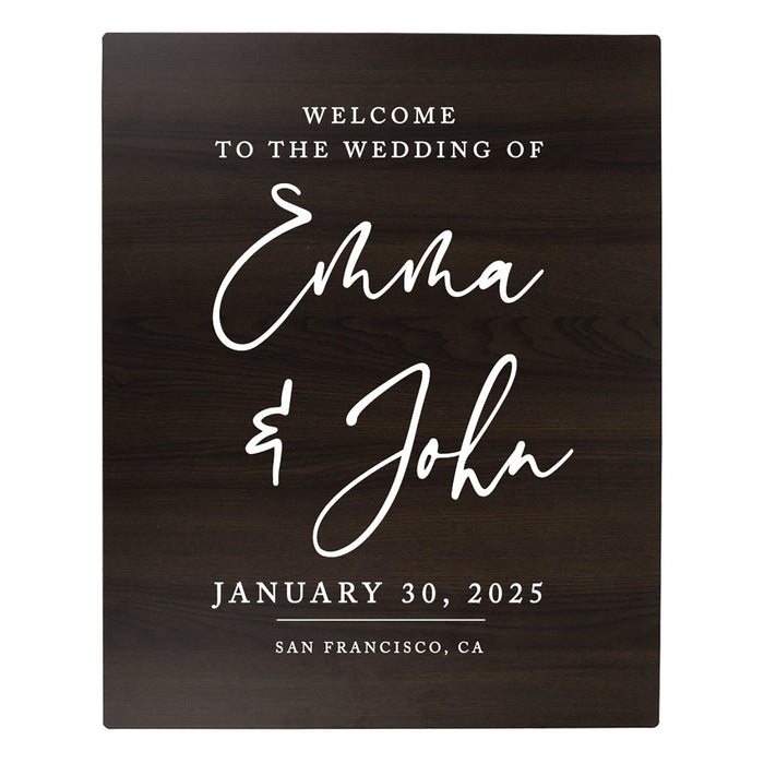 Custom Large Rustic Wooden Welcome Sign for Wedding - 30 Designs-Set of 1-Andaz Press-Heart Names-