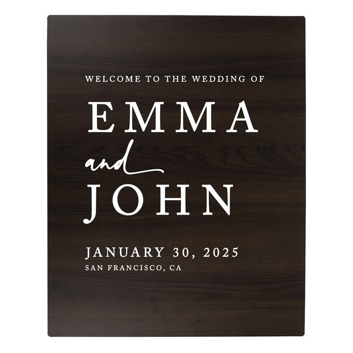 Custom Large Rustic Wooden Welcome Sign for Wedding - 30 Designs-Set of 1-Andaz Press-Heart Names-