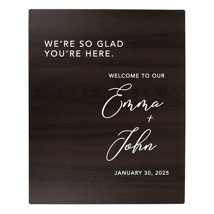 Custom Large Rustic Wooden Welcome Sign for Wedding - 30 Designs-Set of 1-Andaz Press-Heart Names-