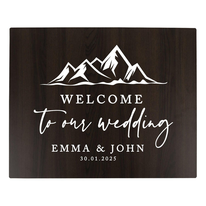 Custom Large Rustic Wooden Welcome Sign for Wedding - 30 Designs-Set of 1-Andaz Press-Heart Names-