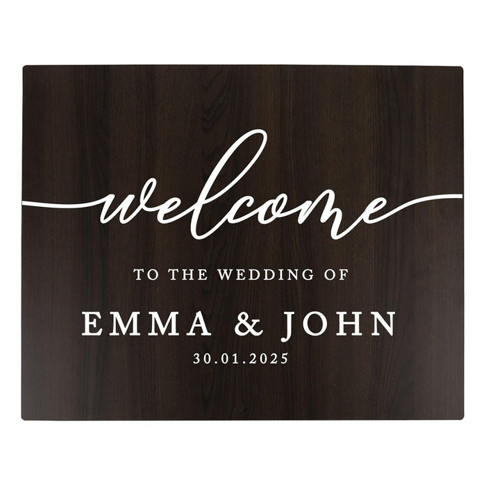 Custom Large Rustic Wooden Welcome Sign for Wedding - 30 Designs-Set of 1-Andaz Press-Heart Names-