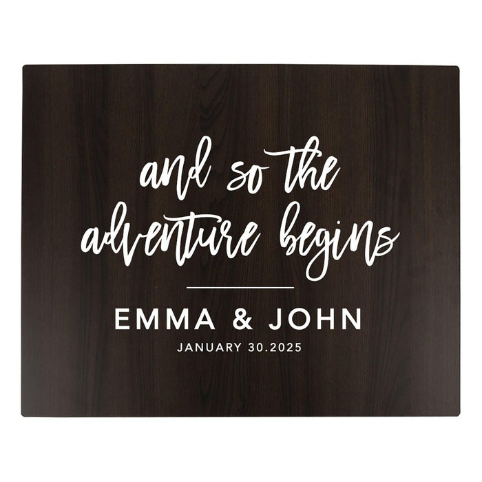 Custom Large Rustic Wooden Welcome Sign for Wedding - 30 Designs-Set of 1-Andaz Press-And So The Adventure Begins-