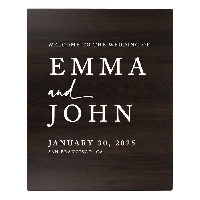 Custom Large Rustic Wooden Welcome Sign for Wedding - 30 Designs-Set of 1-Andaz Press-Classic Script-