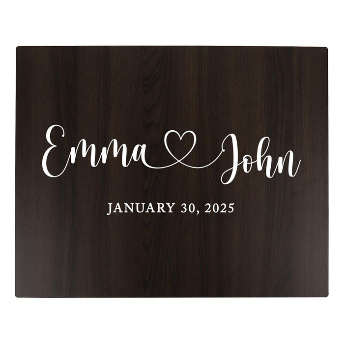 Custom Large Rustic Wooden Welcome Sign for Wedding - 30 Designs-Set of 1-Andaz Press-Heart Names-