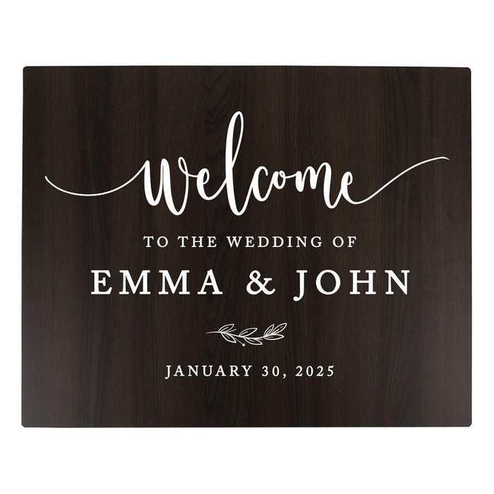 Custom Large Rustic Wooden Welcome Sign for Wedding - 30 Designs-Set of 1-Andaz Press-Minimal Woodland Welcome-