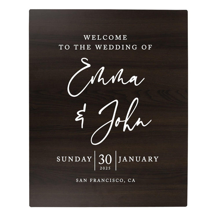 Custom Large Rustic Wooden Welcome Sign for Wedding - 30 Designs-Set of 1-Andaz Press-Minimal calligraphy-
