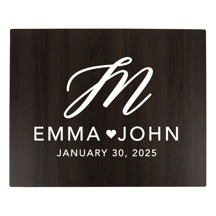 Custom Large Rustic Wooden Welcome Sign for Wedding - 30 Designs-Set of 1-Andaz Press-Monogram Script-
