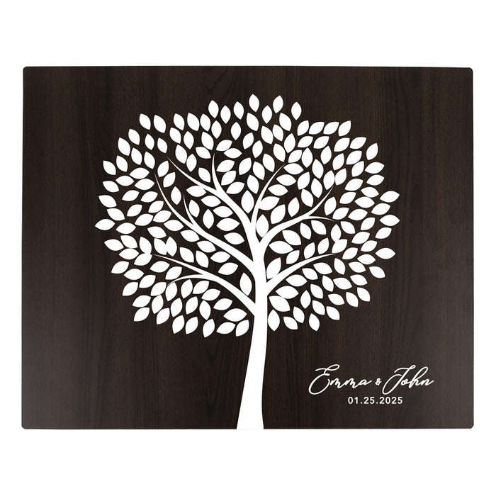 Custom Large Rustic Wooden Welcome Sign for Wedding - 30 Designs-Set of 1-Andaz Press-Tree Leaves-