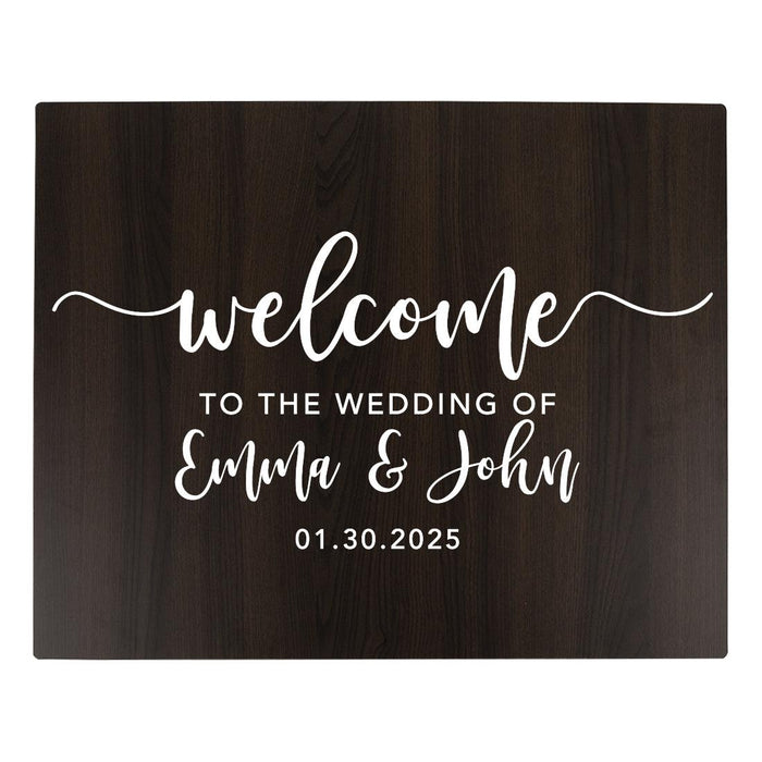Custom Large Rustic Wooden Welcome Sign for Wedding - 30 Designs-Set of 1-Andaz Press-Welcome Script-