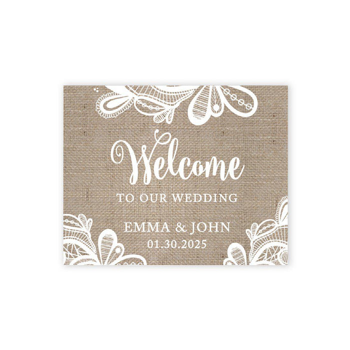 Custom Large Wedding Canvas Welcome Sign, Welcome Sign Guestbook Alternative For Wedding-Set of 1-Andaz Press-Wedding-