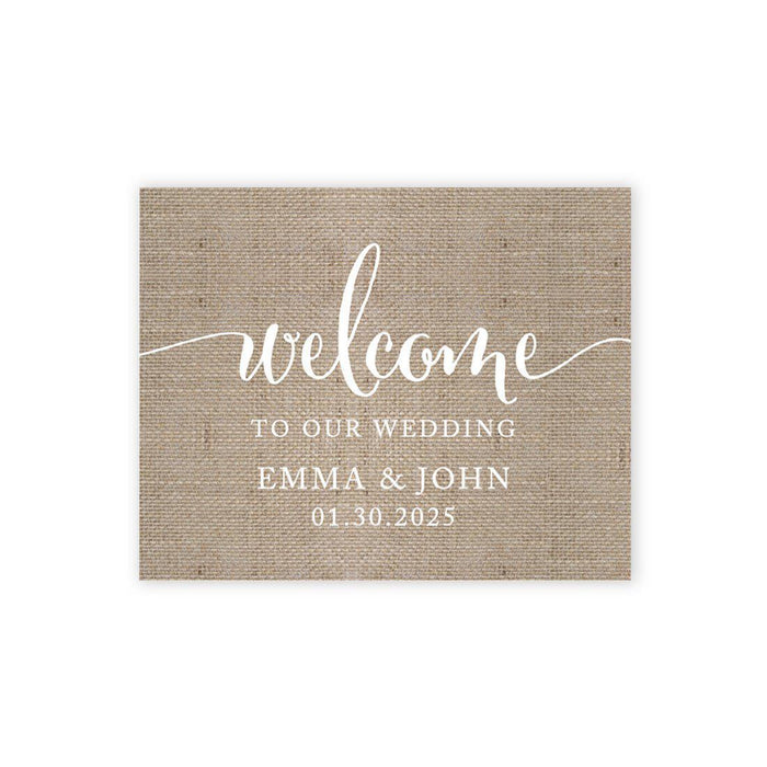 Custom Large Wedding Canvas Welcome Sign, Welcome Sign Guestbook Alternative For Wedding-Set of 1-Andaz Press-Wedding-