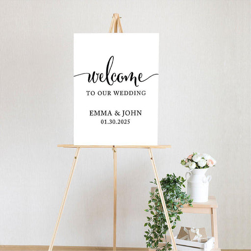 Custom Large Wedding Canvas Welcome Sign, Welcome Sign Guestbook Alternative For Wedding-Set of 1-Andaz Press-Wedding-