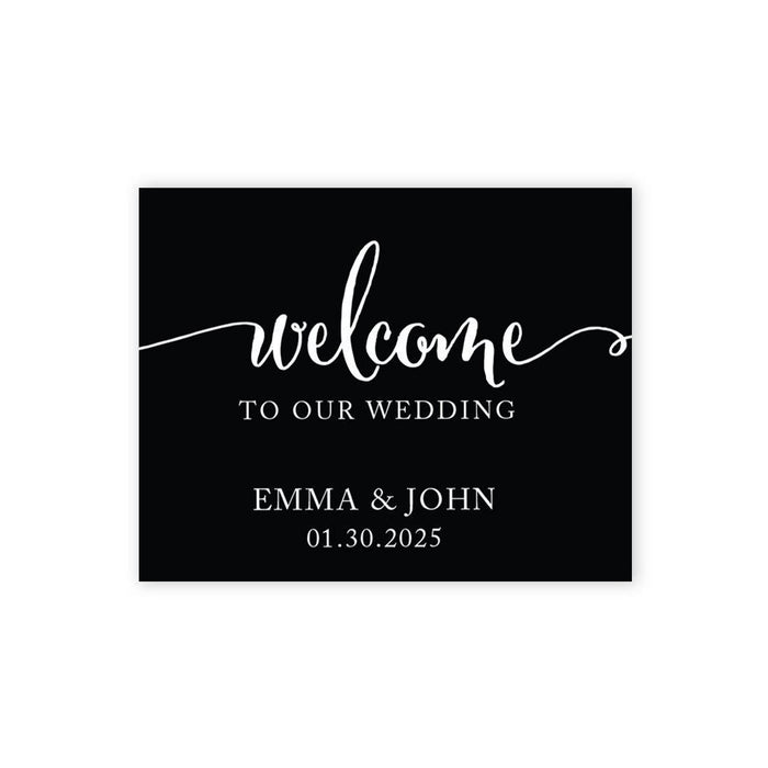 Custom Large Wedding Canvas Welcome Sign, Welcome Sign Guestbook Alternative For Wedding-Set of 1-Andaz Press-Canvas Print-