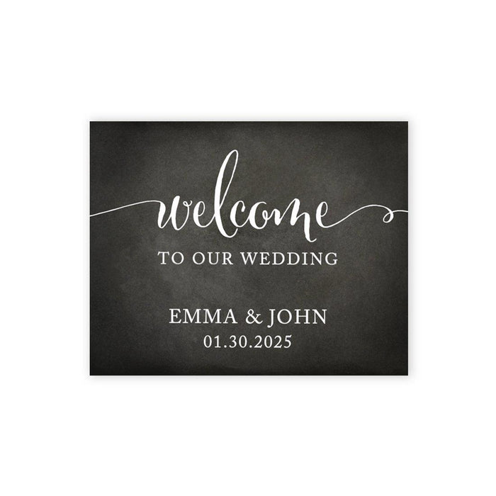 Custom Large Wedding Canvas Welcome Sign, Welcome Sign Guestbook Alternative For Wedding-Set of 1-Andaz Press-Vintage Chalkboard-