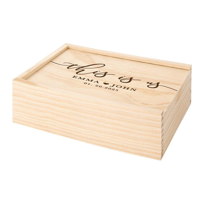 Custom Laser Engraved Wedding Wooden Photo Box-Set of 1-Koyal Wholesale-This Is Us-