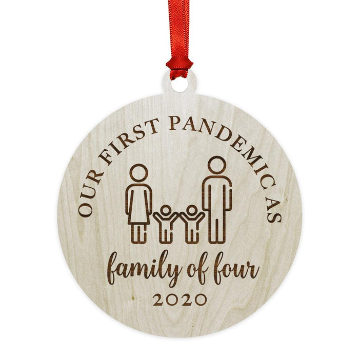 Custom Laser Engraved Wood Quarantine Pandemic Christmas Ornament-Set of 1-Andaz Press-Custom Name-
